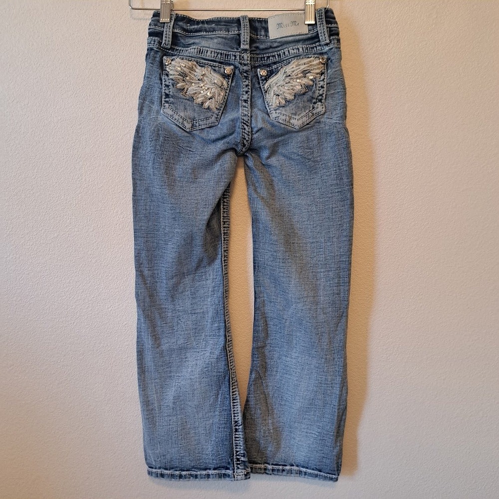 Miss Me Youth Girls Size 8 Angel Wing Sequin Bootcut Jeans K3420B11S Medium Wash